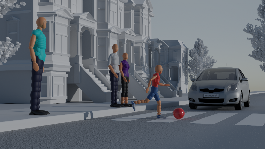 Figure 5: A set of pedestrian models helps asses the safety of more vulnerable road users in the event of an accident.